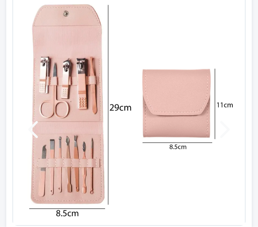 Kit Manicure Pedicure X12 Piezas Viajero
